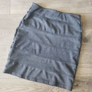 Gray ribbed bodycon mini skirt Small